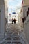 Walking in old traditional Mykonos Town - Greece