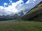 Walking through an open valley along the Salkantay Trail on the way to Machu Picchu, Peru. Beautiful.