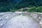 Walking over Maddalena Bridge in Tuscany Italy