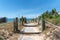 Walking path access in sand dune beach in Vendee on Noirmoutier Island in France