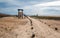 Walking path next birdwatching viewing hut in San Jose del Cabo lagoon / estuary in Baja California Mexico