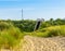 Walking path with staircase on Breskens beach, Zeeland, The Netherlands