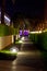 Walking paths with night illumination on territory hotel