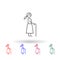 Walking, physiotherapy, woman multi color icon. Simple thin line, outline vector of physiotherapy icons for ui and ux, website or