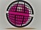 Walking pink ball, pink sunshine in cage, like pink fire, black boxes round design. awesome 3d effect pink and black.