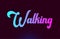 Walking pink word text logo icon design for typography