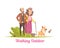 Walking Puppy Cartoon Illustration