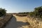 Walking roads junction in Paphos Archaeological Park