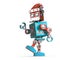 Walking robot santa. Isolated. Contains clipping path