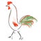 Walking rooster illustration. Farm animals, birds