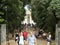 Walking route of the Villa Borghese Gardens Park . Rome,