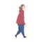 Walking Senior Woman, Cheerful Active Retired Elderly Woman Character Cartoon Style Vector Illustration
