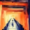 Walking through the shrine\'s tunnel of 1,000 torii gates with watercolor with Generative AI