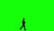 Walking silhouette business man cartoon animation. Loop animation  4K video . green background for background transparent use