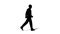 Walking silhouette senior person cartoon animation. Loop animation  4K video