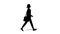 Walking silhouette woman cartoon animation. Loop animation  4K video