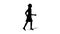 Walking silhouette woman cartoon animation. Loop animation  4K video