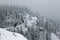 Walking on a snow suspension bridge