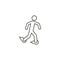 Walking with snowshoes vector icon. Simple element illustration from map and navigation concept. Walking with snowshoes vector