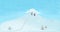 Walking on snowy mountain illustration