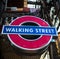 Walking street sign, Pattaya, popular tourist attraction in Thai