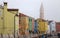 Walking through the streets of Burano island, a small island inside Venice Venezia area, famous for lace making and its colorful