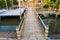 Walking suspense bridge made of dry bamboo in Thailand