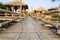 Walking suspense bridge made of dry bamboo in Thailand