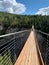 Walking a suspension bridge in the Canadian Rocky Mountains