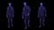 Walking and talking men 3D animation. Mesh texture, grid mystical texture.