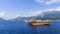 Walking tourist ship off the coast of Montenegro