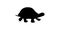 Walking Turtle Silhouette White Background