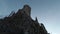 Walking video along remains of northern part of medieval castle Hrusov, Slovakia, with view raised to top of palace wing wall.