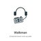 Walkman vector icon on white background. Flat vector walkman icon symbol sign from modern entertainment and arcade collection for