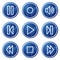 Walkman web icons, blue circle buttons series