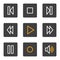 Walkman web icons, grey buttons series