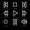 Walkman white contour web icons