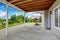 Walkout patio with concrete floor