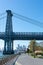 Walkway along the East River Park by the Williamsburg Bridge on the Lower East Side of New York City during Autumn