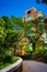 Walkway and apartment building in Brooklyn Heights, New York.