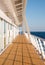 Walkway around the deck of modern cruise ship at sea