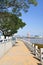 Walkway around Jiangxin Island, view on real estate, Wenzhou, Zhejiang Province, China