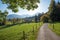 Walkway around tourist resort Bad Wiessee in autumn, upper bavaria