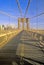 Walkway on Brooklyn Bridge on way to Manhattan, New York City, NY