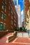 Walkway between buildings in Boston, Massachusetts.