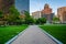 Walkway and buildings at Center Plaza, in downtown Baltimore, Maryland