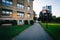 Walkway and buildings at the Wentworth Institute of Technology,