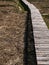 Walkway built with bamboo / Passages in the rice paddies