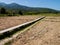 Walkway built with bamboo / Passages in the rice paddies