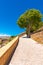 Walkway in Capdepera Castle, fortress from the 14th century, located on the east coast of Majorca